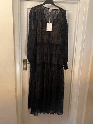 New Jigsaw Limited Edition Black Pleated Lace Maxi Dress & Nude Slip, UK 12 | eBay UK New Jigsaw Limited Edition Black Pleated Lace Maxi Dress & Nude Slip, UK 12 | eBay UK