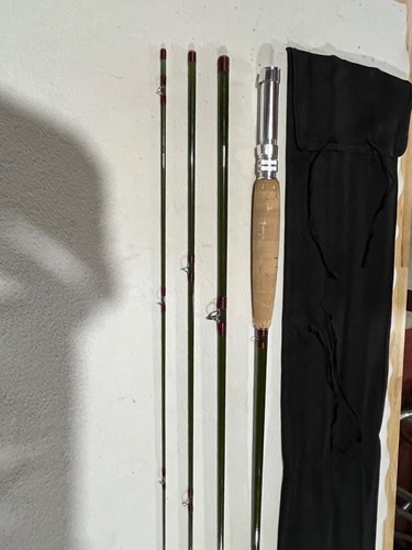 Custom built 7'6" 4pc. 4wt. fiber glass fly rod. Med/fast Olive E-Glass blank. - Picture 2 of 6