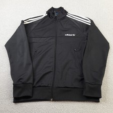 Adidas Mens Track Jacket Small Black White Trefoil Firebird Originals Training