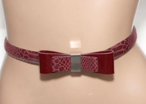 White House Black Market Skinny Purple Belt Bowtie Buckle SIZE XS-M - 37" long