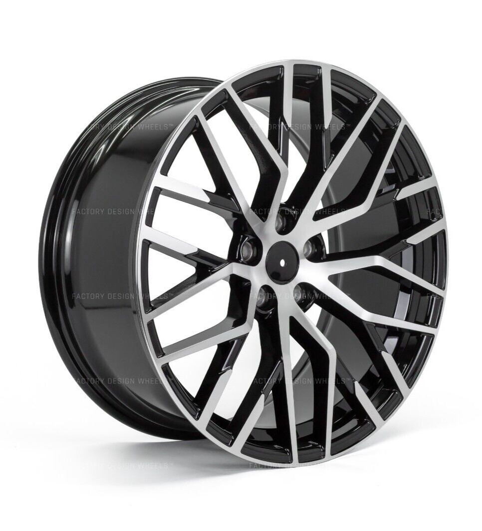 Set of 4 22" Audi R8 Style Black Machined Face Wheel Fit A3 A4 A5 A6 A7 A8