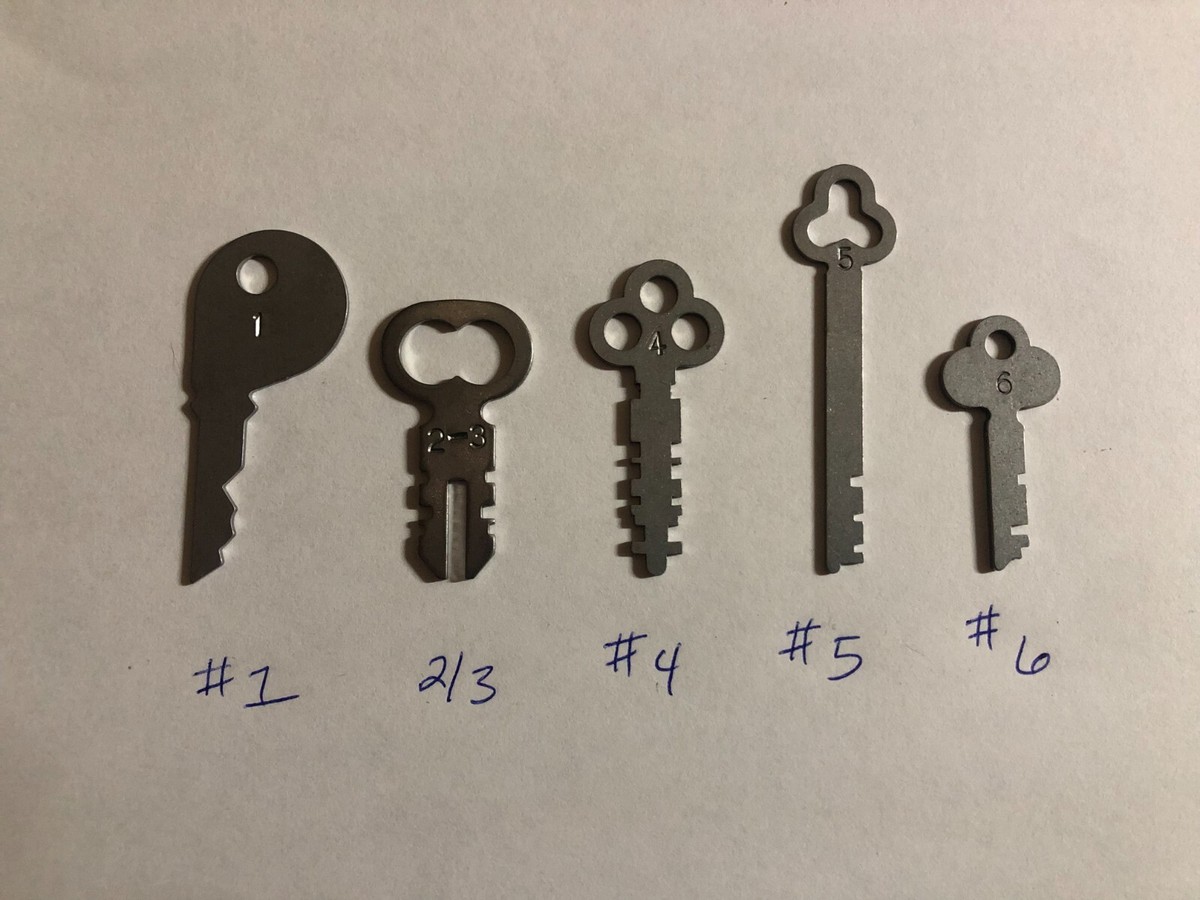 National Cash Register Keys #1, #2/3, #4, #5, #6. Fits 400 Class