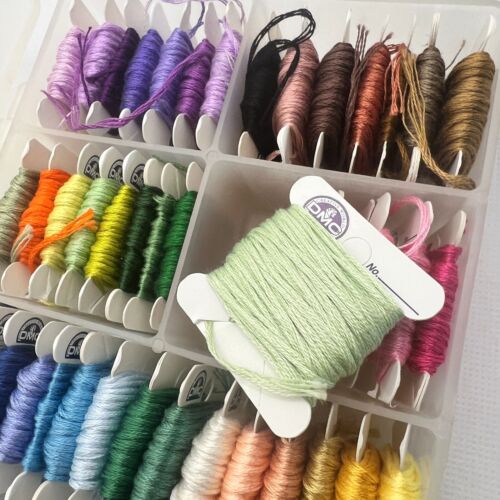 Lot Embroidery Floss DMC Thread Organizer Case Assorted Colors Carded 40+ - Picture 2 of 5
