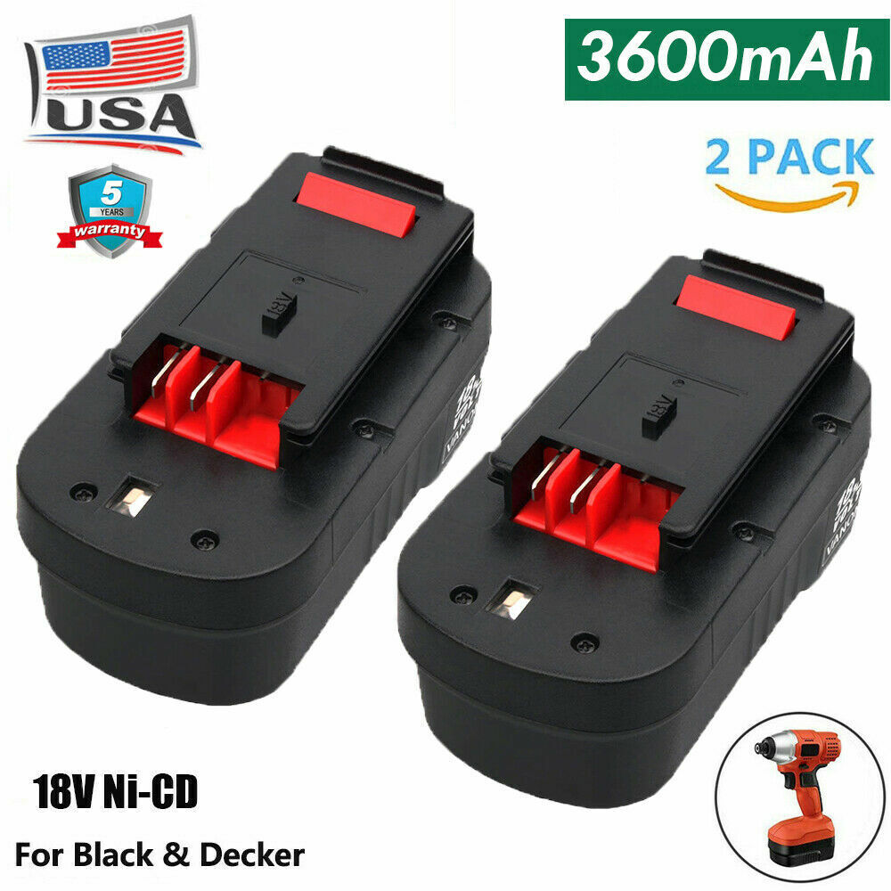 2-Pack 3.6Ah HPB18 Ni-Mh Replacement Battery for Black and Decker 18V  Battery HPB18-OPE Compatible with Black Decker Battery 18 Volt Tools A1718