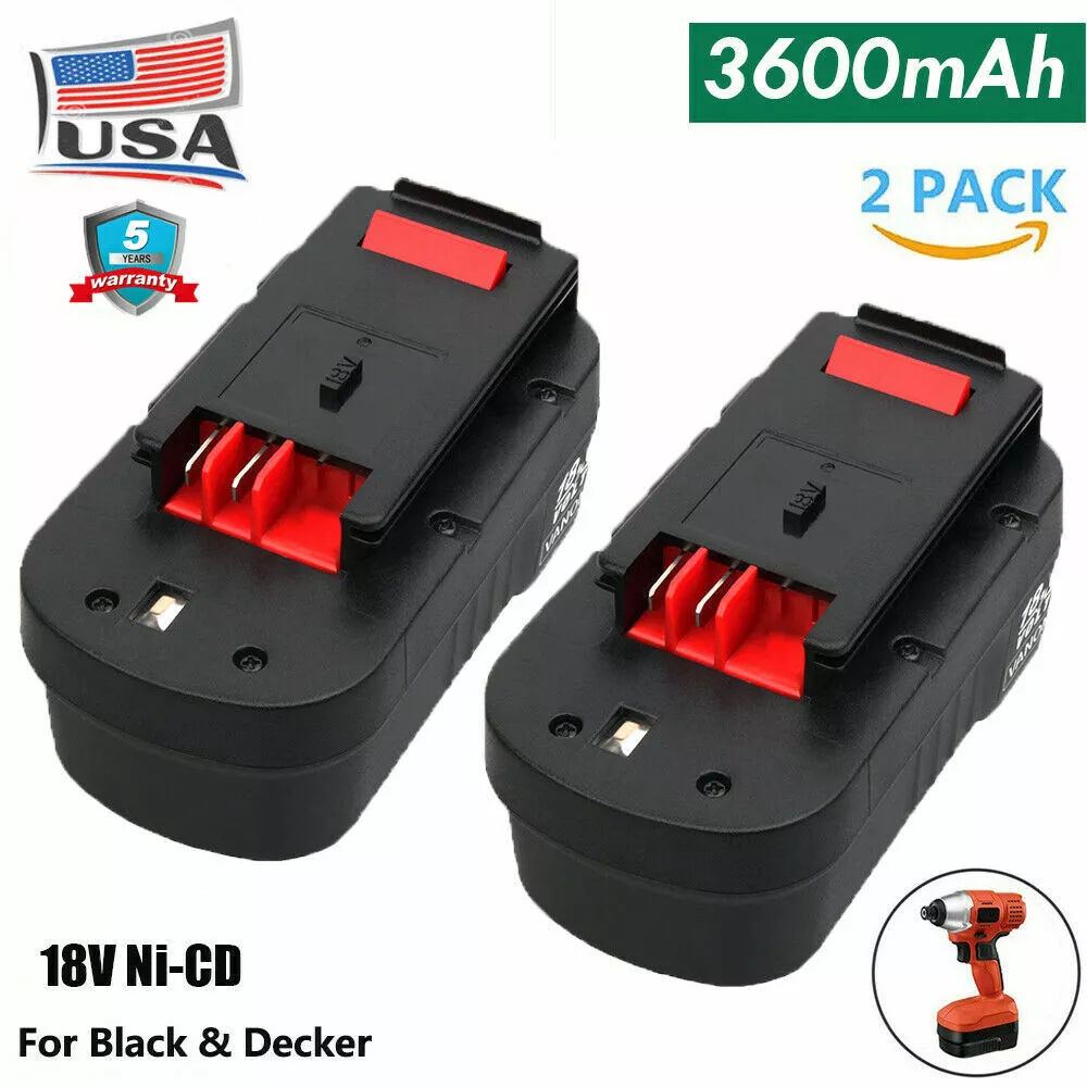 2 x 18V 1500mAh NiCd Slide Battery for Black & Decker Hpb18 HPB18-OPE 244760-00