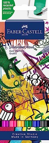 Goldfaber Watercolor Dual Art Markers Graffiti - 6 Colors Water Color Markers...