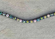 Adams-Tack New Arrival -AB Multi Rainbow -8mm -Leather Horse Browband