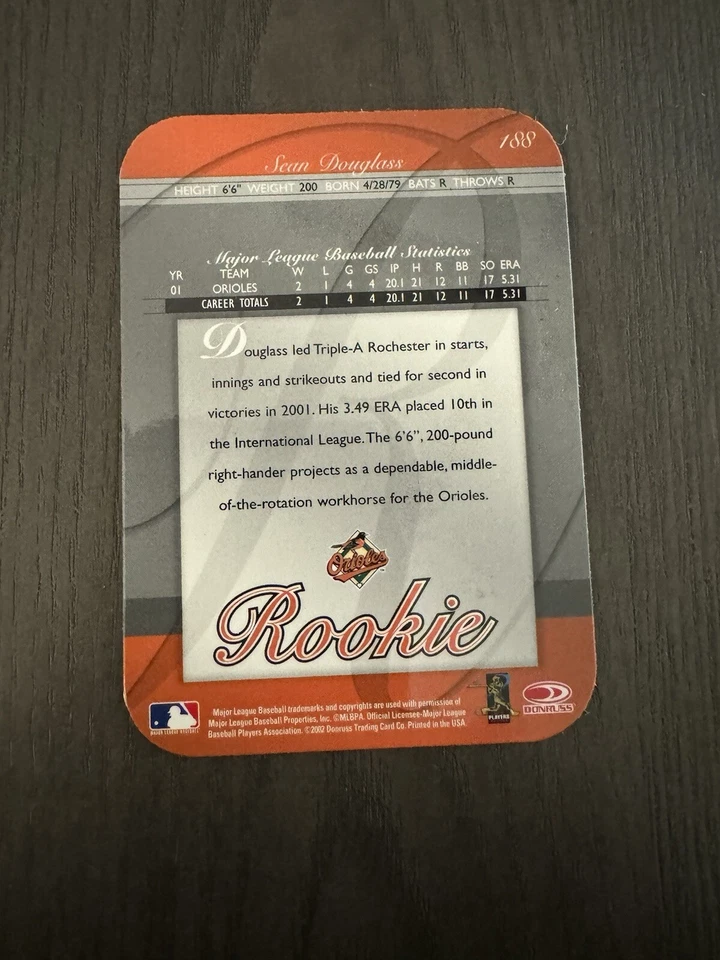 2002 Donruss Elite Turn of the Century Die-Cut Auto /150 /1500 188 SEAN DOUGLASS - Image 2 of 4