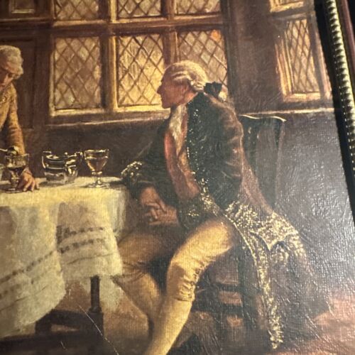 F. M. Bennett Wine Tasting Original Oil On Board Painting - Picture 4 of 7