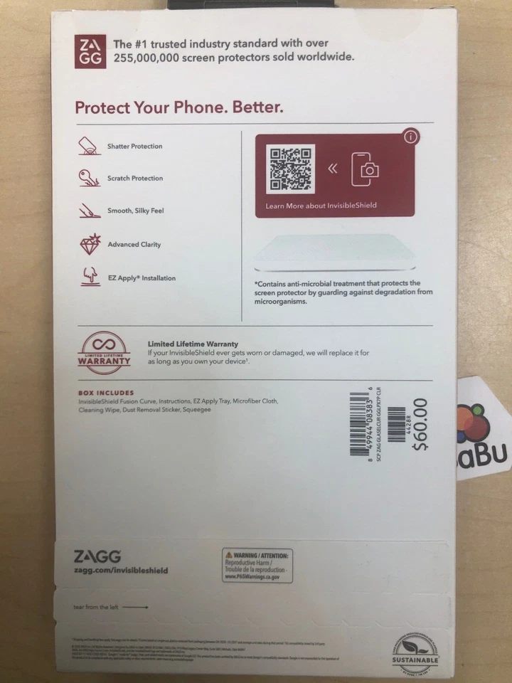 Protetor de tela Zagg Invisible Shield Fusion Curve para Google Pixel 7 Pro - Imagem 3 de 3