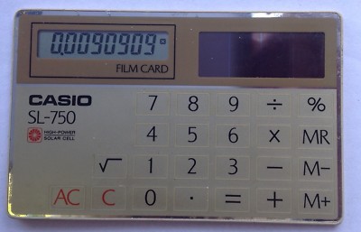 世界最薄 1983年4月 CASIO FILM CARD 電卓 SL-800 DATAMATH