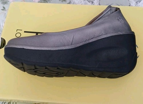 Sandalias de cuña FLY LONDON metálicas plateadas BORGOGNA de cuero con plataforma Reino Unido 5 - Imagen 7 de 22