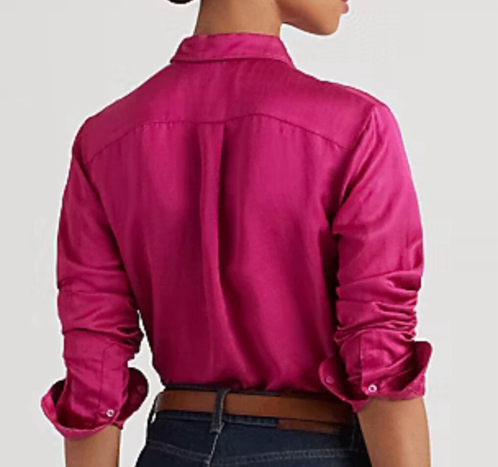 ラルフ・ローレン Lauren Ralph Lauren Petite Satin Shantung Shirt レディース シャツ トップス Bir Women's Lauren Ralph Lauren Petite Satin Shantung Shirt | 6pm