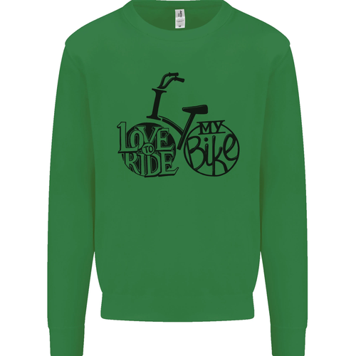 I Love to Ride My Bike Cycling Funny Kids Sweatshirt Jumper - Picture 46 of 87