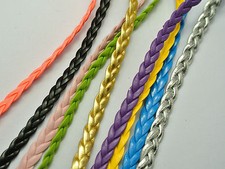 11 Yards Mixed Color Flat Braided Bolo Faux Leather String Jewelry Cord Rope 5mm