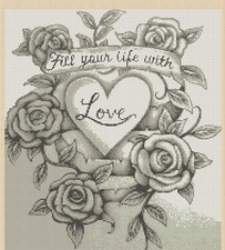 Fill Your Life with Love Counted Cross Stitch Chart No.7-446d