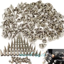 Bulks Metal Spikes Punk Cone Rivets Studs Screw for Clothing Jacket Leather A 