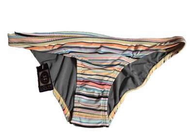 Jolyn Bikini Swim Bottom Striped Large New With Tags