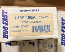 Duofast  16g Finish Nails 1-1/4" Duofast Hitachi - 0041285 2000 Nails 740 RD