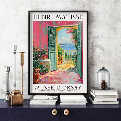 Henri Matisse Druck, Henri Matisse Ausstellungsposter, buntes Wandbild (39a)