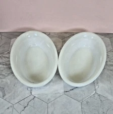 Vintage Milk Glass Mini Oval dishes set Glasbake USA Baking Cooking Au Gratin