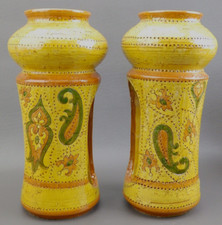 Vintage Mid Century Bitossi Aldo Londi Rosenthal Netter Paisley Candle Holders