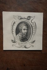 MICHEL ANGEL BUENAROTA (1475-1564) PORTRAIT ENGRAVING FROM 1745, born in CAPRESSE