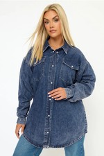 Yours Curve Women's Plus Size Western Denim Shirt