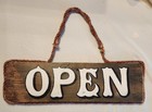 Rustic Hand Painted Open Closed Sign — photo 1