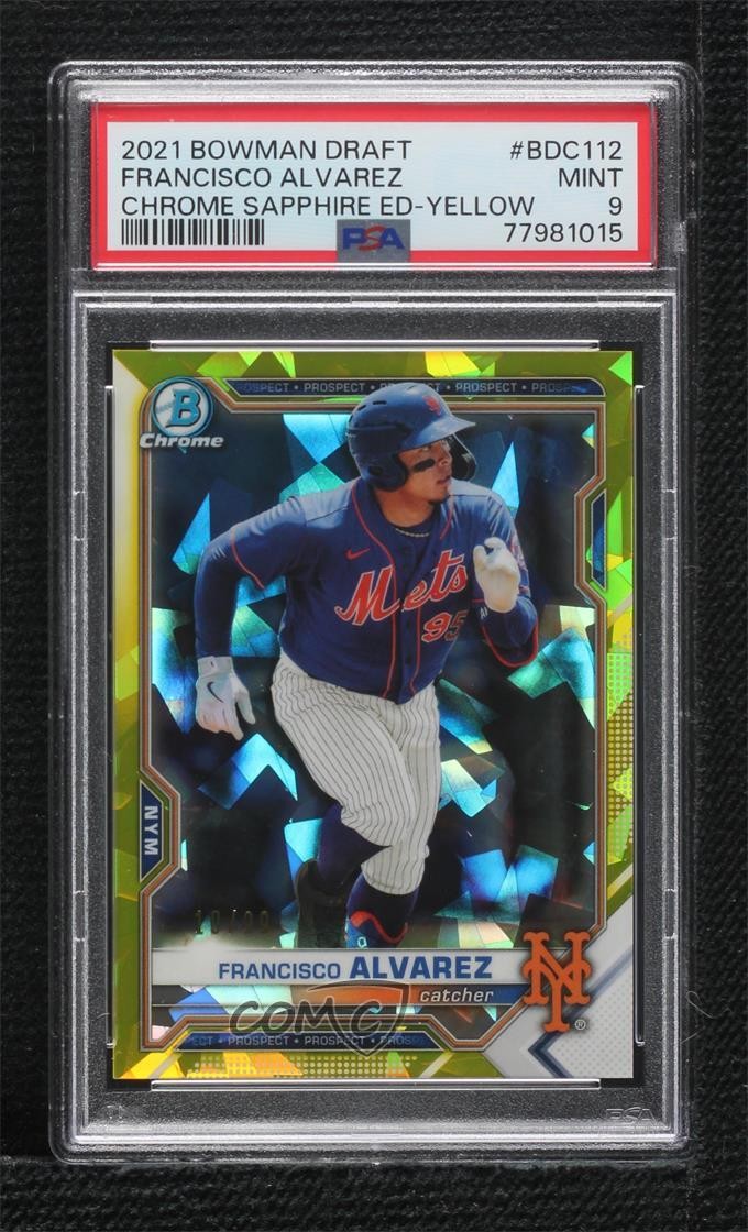 2021 Bowman Chrome Draft Sapphire Edition Yellow 10/99 Francisco Alvarez t5p