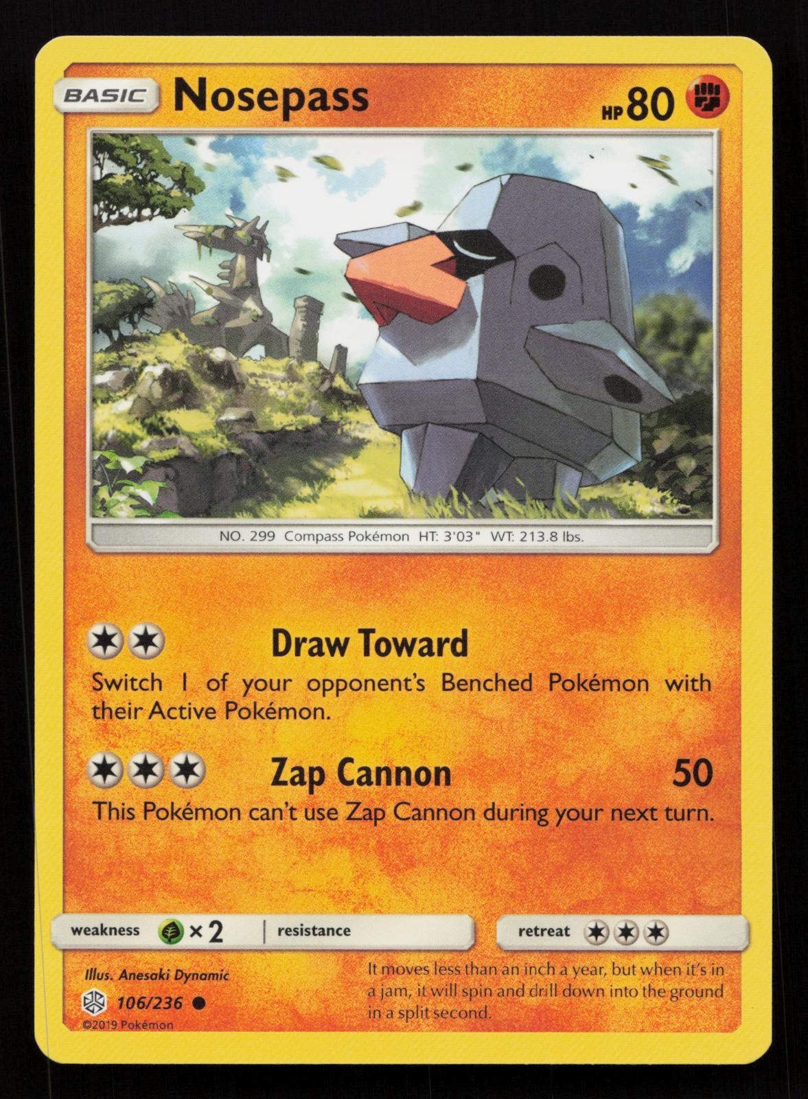 Nosepass 106/236 Common Cosmic Eclipse Pokemon NM