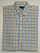 Mens Lands' End Long Sleeve Multicolor Plaid Button Up Shirt Size 16 1/2 33
