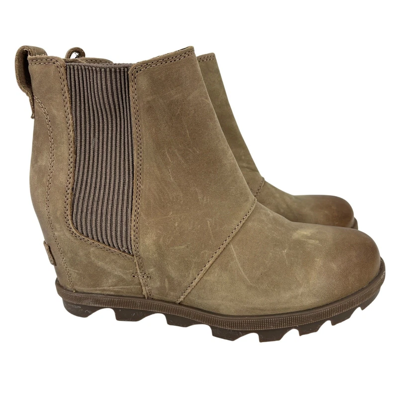 sorel joan of arctic wedge ii chelsea burnished leather boots