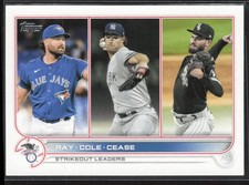 2022 Topps AL Strikeouts Leaders (Robbie Ray/Gerrit Cole/Dylan Cease) LL, UER