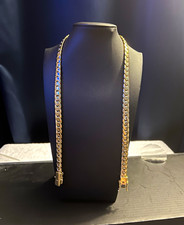 14K Gold Filled Miami Cuban Link Chain Necklace 22" Heavy 5mm Thick Box Lock