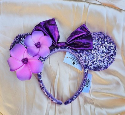 Disney Parks Purple Aulani Flower Minnie Ears Headband nwt  display picture 1
