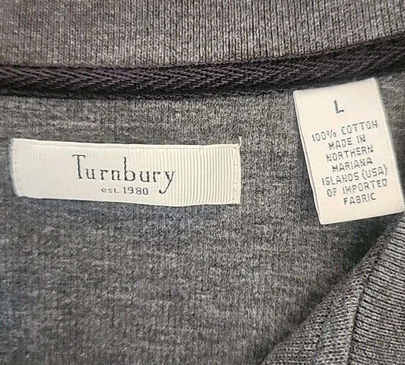Suéter informal Turnbury para hombre grande gris manga larga 1/4 cremallera 100 % algodón Foto 3 de 4