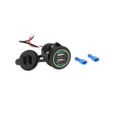 Install Bay IBR88 Dual USB Charger 4.2 Amp Flush Mount - Green - Retail Pack