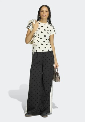adidas Women's Originals SATIN POLKA DOT WIDE LEG PANTS BLACK - Extra Small