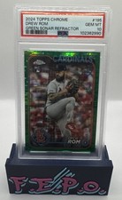 2024 Topps Chrome Green Sonar Refractor Cardinals Drew Rom 61/99 PSA 10