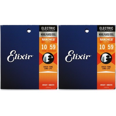 Elixir Strings 12074 Nanoweb Electric Guitar Strings - .010-.059 Light/Heavy
