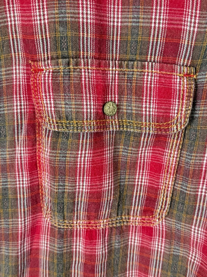 Camisa Ryan Michael a Cuadros 100% Algodón Para Hombre Talla M Frontal A Presión Foto 2 de 4