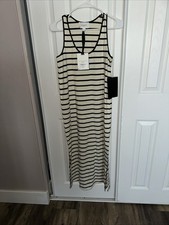 Black Stripe Glo Maxi Dress / Pomander Place New With Tag Size XS Cotton 100