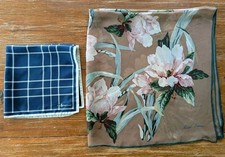 Vintage Polo Ralph Lauren 100 Silk Scarf Lot Of 2 Hand Rolled Hem Japan Italy