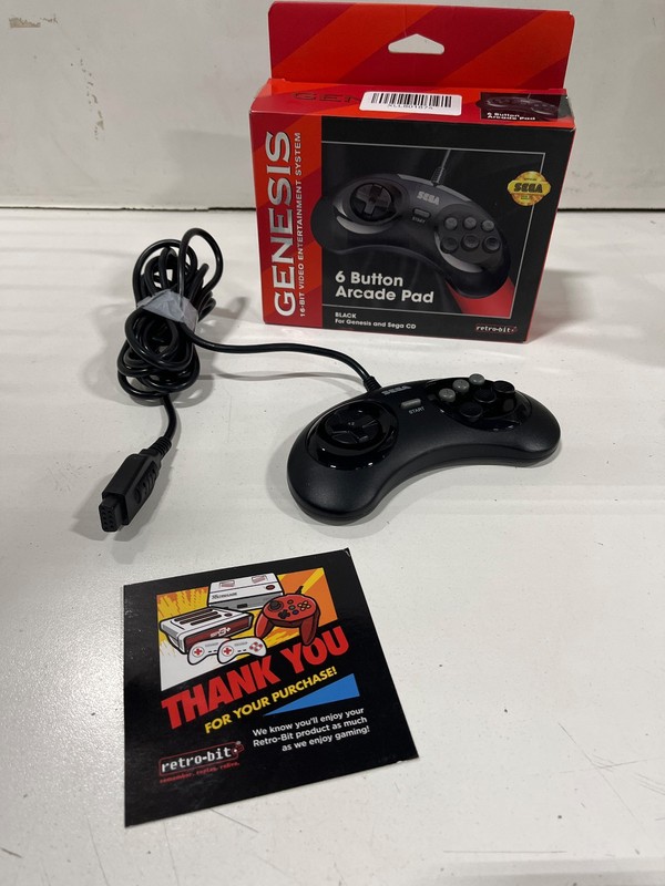Retro-Bit Official Sega Genesis Controller 6-Button Arcade Pad for Sega Genesis