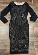 bar iii dress Long sleeve black cut Out Body con Sz M Maxi Midi
