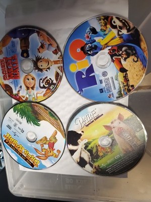 LOT OF 4 KIDS DVD: CLOUDY +The Adventures of Brer Rabbit +RIO + BABE Disc Only