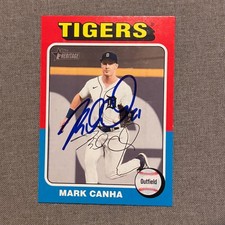 MARK CANHA Signed Autographed 2024 Topps Heritage Baseball Card DET Tigers #107