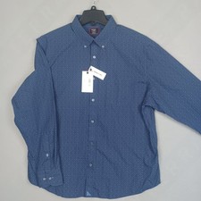 Untuckit Shirt Mens XL Navy Blue Wrinkle Free Relaxed Fit Long Sleeve NWT