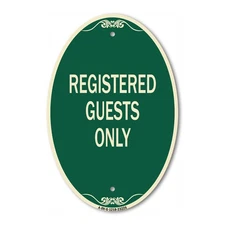 SignMission Designer Series Sign - Registered Guests Only 12" x 18" Metal Sign